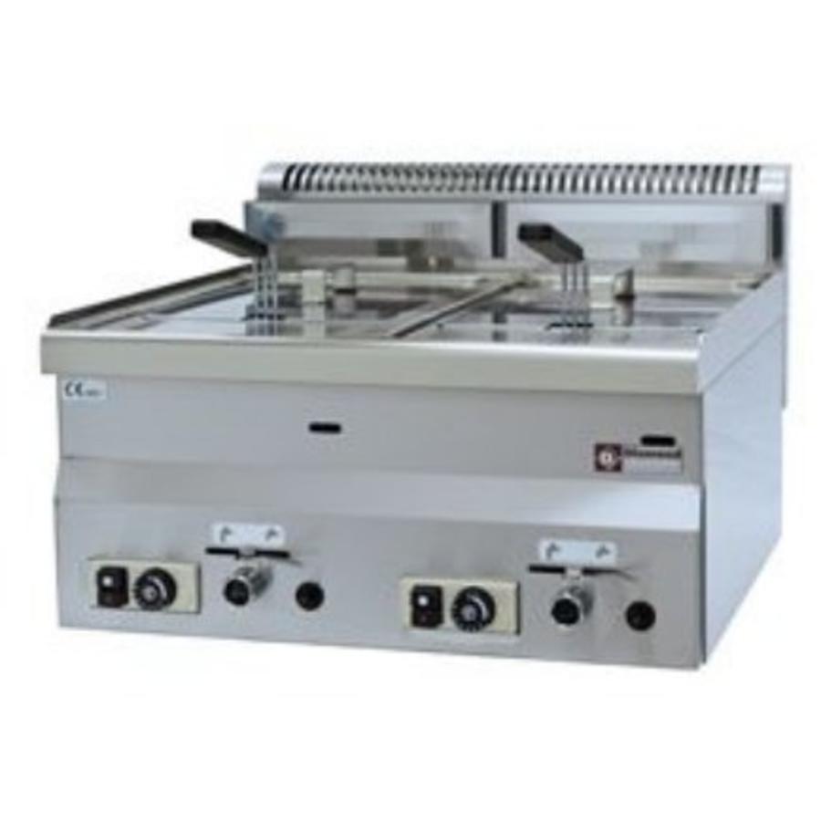 Friteuse à gaz | 2x8 litres | Modèle de table | 13,6 kW
