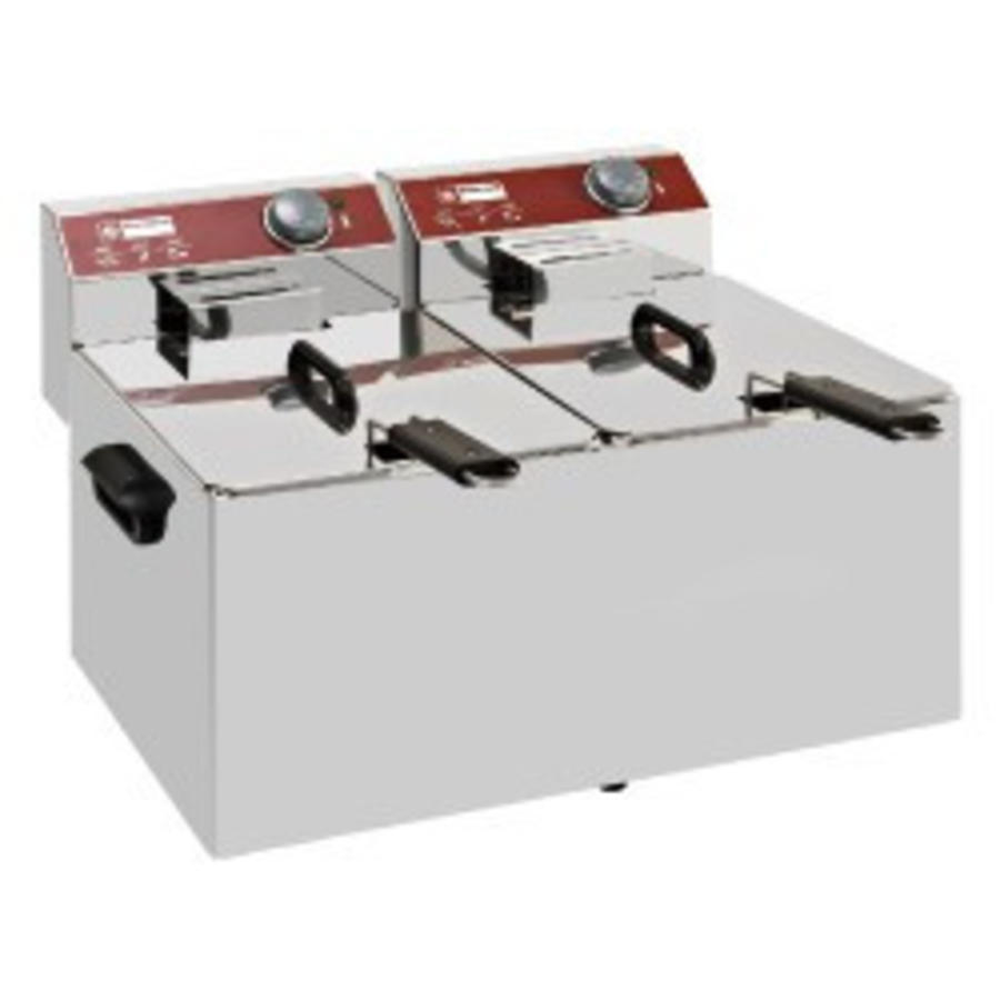 Friteuse électrique PRO | 7+7 Litres | 6,4 kW