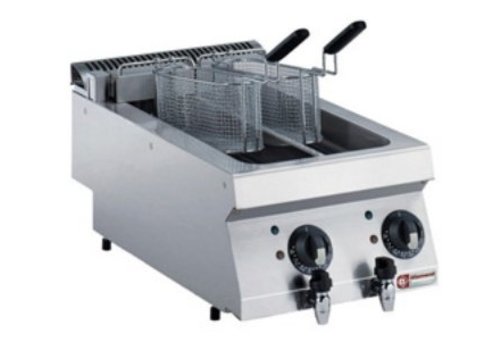  HorecaTraders Friteuse Elektrisch | 2x5 Liter | RVS | 400V/9kW 