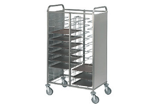  HorecaTraders Chariot à étagères doubles 2 x 12 niveaux | Acier inoxydable 