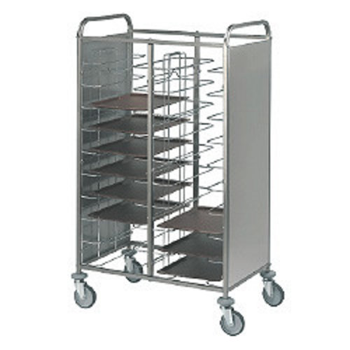  HorecaTraders Doppel-Etagenwagen 2 x 12 Ebenen | Edelstahl 