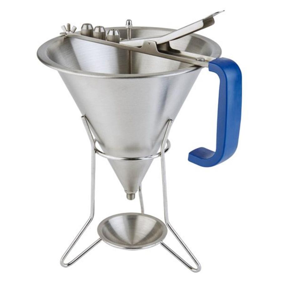 Stainless steel funnel with plastic handle