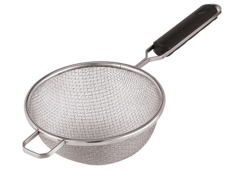  APS Stainless steel strainer with black handle 