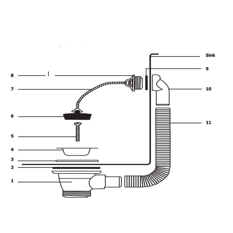 RVS Spoeltafel | Spoelbak Links | 100x60x90 cm