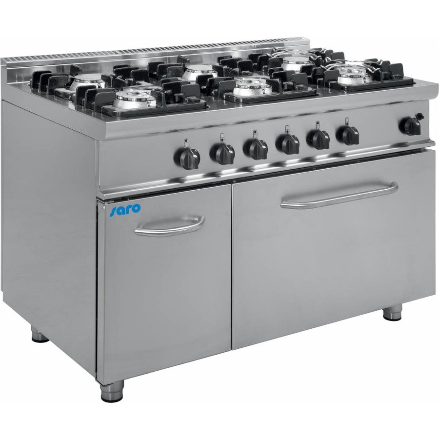 Cuisinière à gaz avec four à gaz | 6 brûleurs