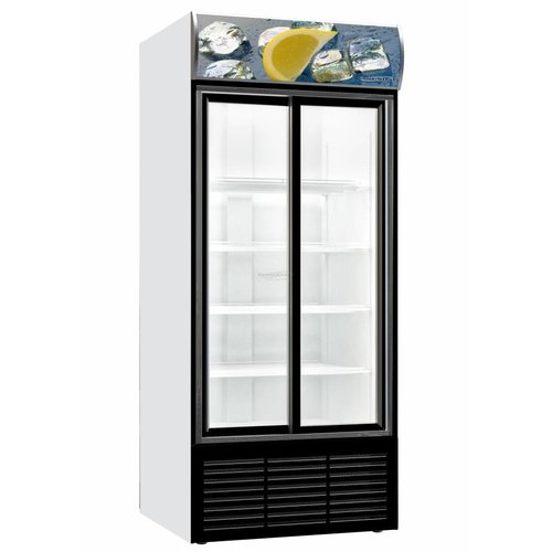  Combisteel Réfrigérateur avec portes coulissantes en verre | 880 (l) x 711 (p) x 2000 (h) mm 