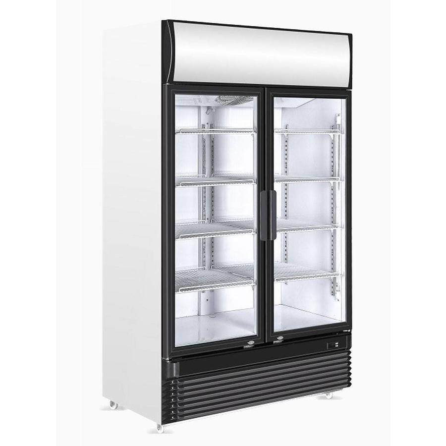 Beverage refrigerator with sliding glass doors