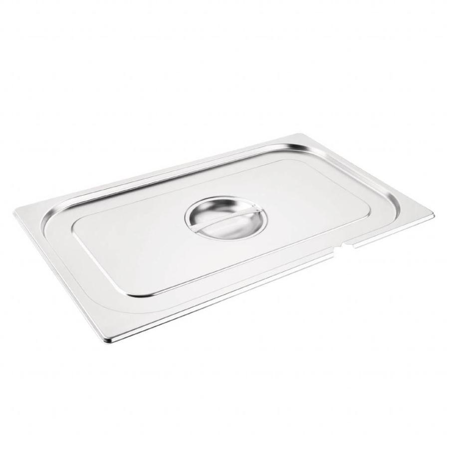 Stainless steel lid GN 1/1 with spoon recess