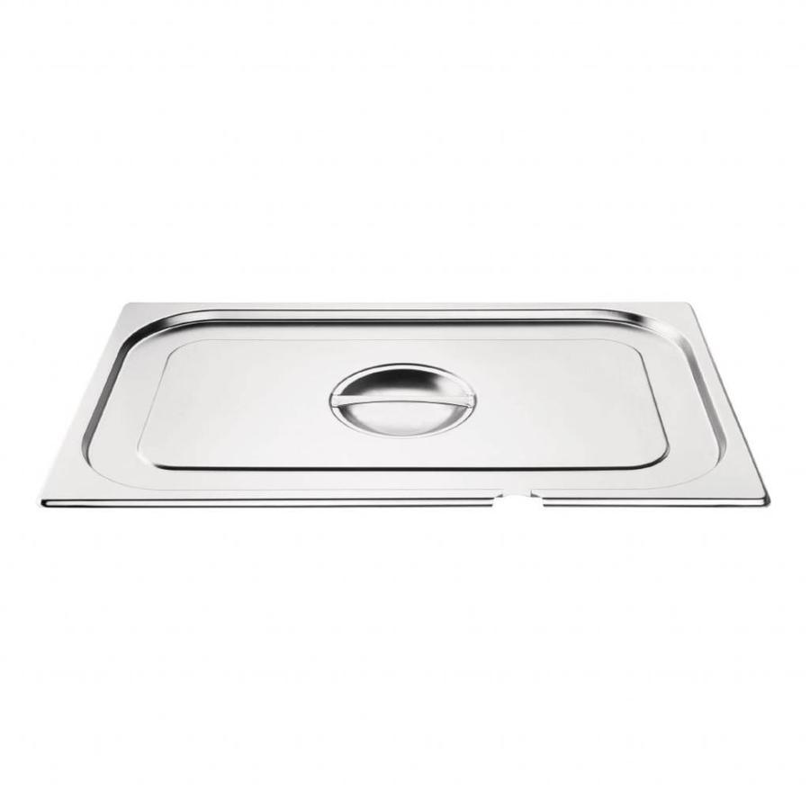 Stainless steel lid GN 1/1 with spoon recess