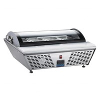Refrigerated preparation counter with cutting board stainless steel