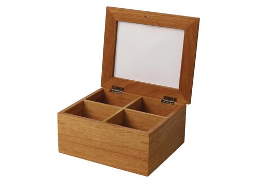  HorecaTraders Tea box Wood Wouter | 200 x 160 x 90 mm 