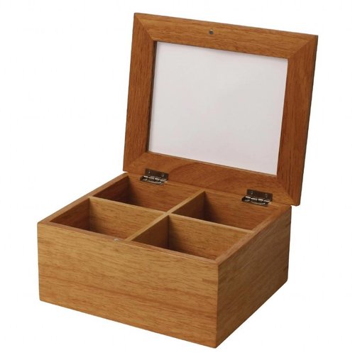  HorecaTraders Tea box Wood Wouter | 200 x 160 x 90 mm 