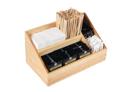  HorecaTraders Tea Box Wood | 160 x 285 x 150 mm 