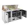 Polar Saladette en acier inoxydable 3 portes 85x137x70 cm | 4 x 1/1 GN