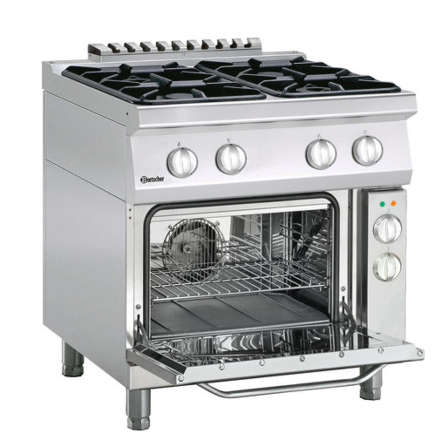 Cuisinière à gaz avec four électrique | 4 brûleurs