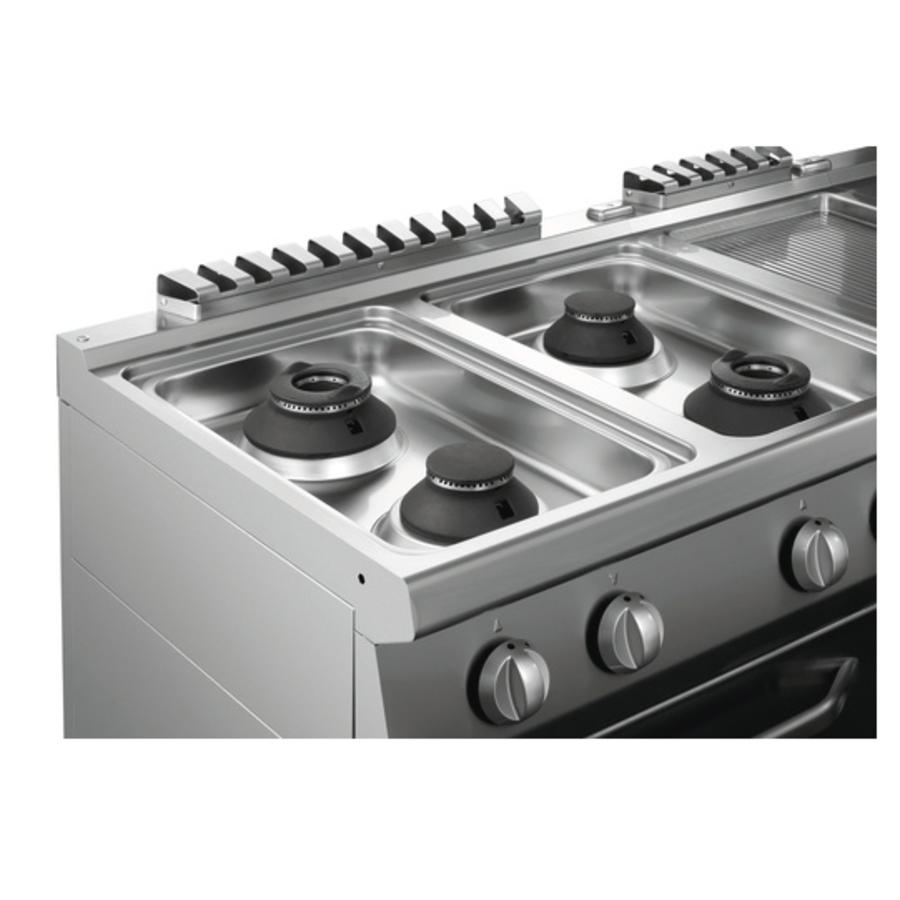 Cuisinière à gaz avec four électrique | 4 brûleurs