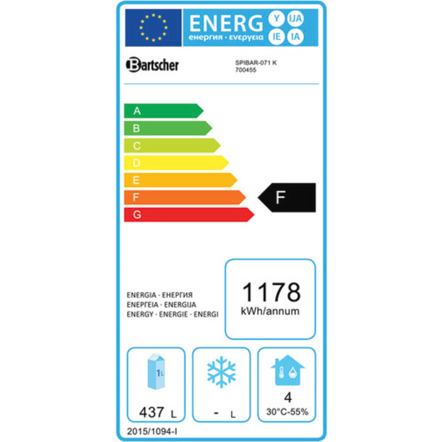 Réfrigérateur à convection 2/1GN 700L