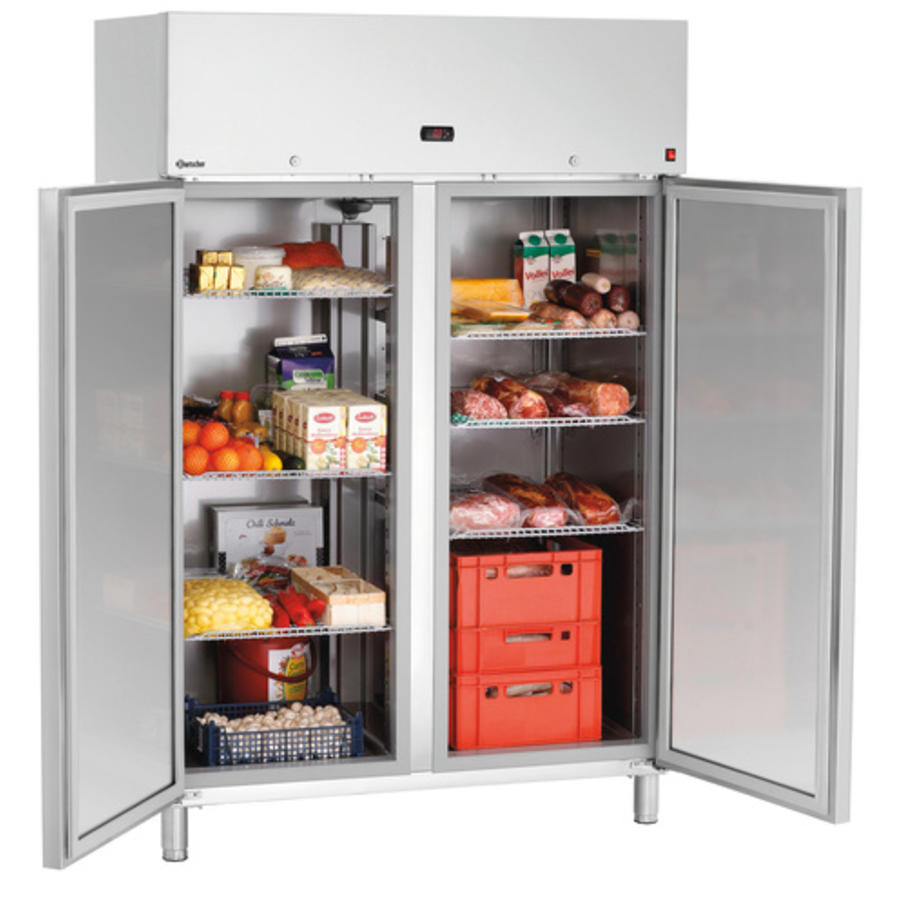 Doppelkühlschrank | Edelstahl | GN211 | 132 (B) x 85,5 (T) x 205 (H) cm