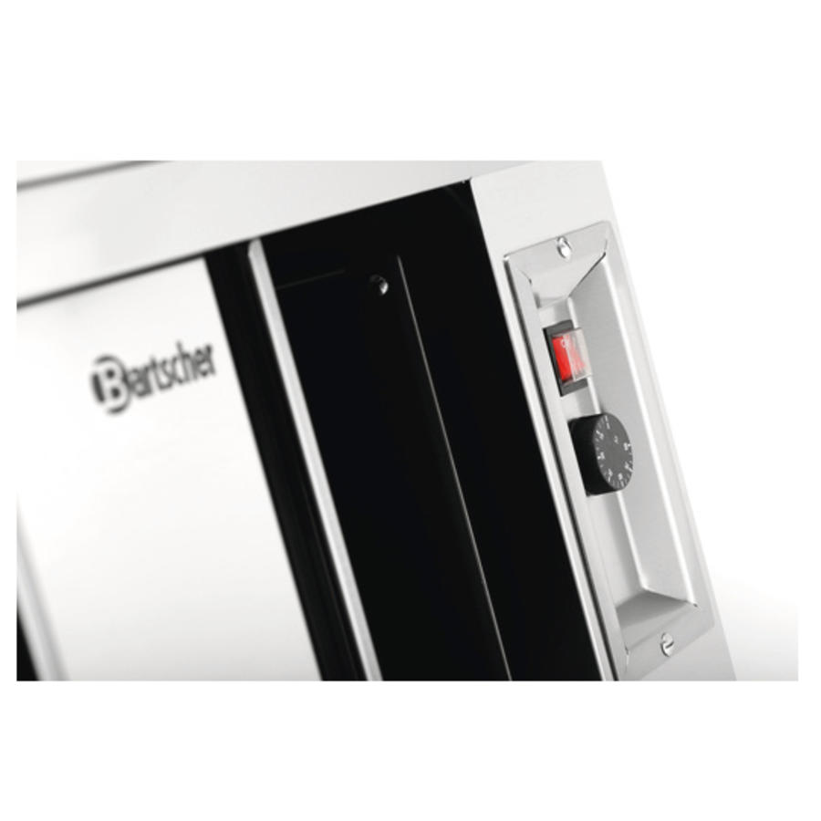 Armoire chauffante en acier inoxydable avec portes coulissantes et étagère intermédiaire | B 1000 mm