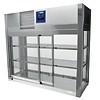 HorecaTraders Stainless steel display case, 4 glass sides, 2 sliding doors - 80x41x70 cm