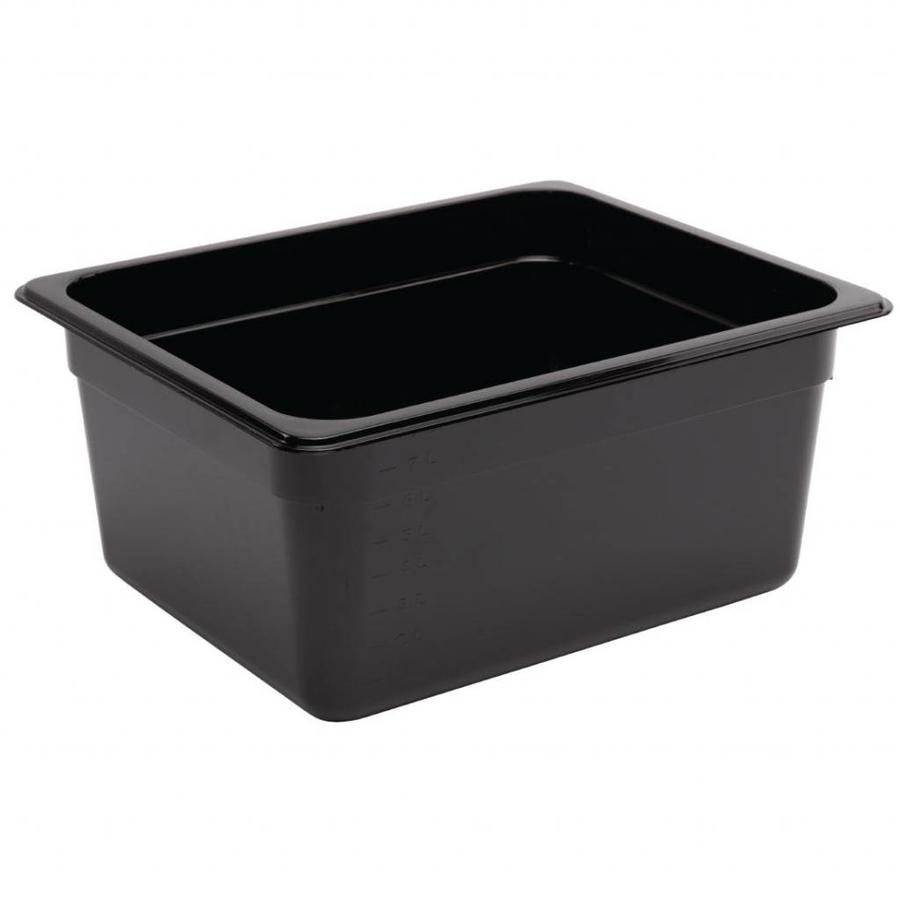 Plastic Gastronorm containers 1/2 | 4 Sizes - Black