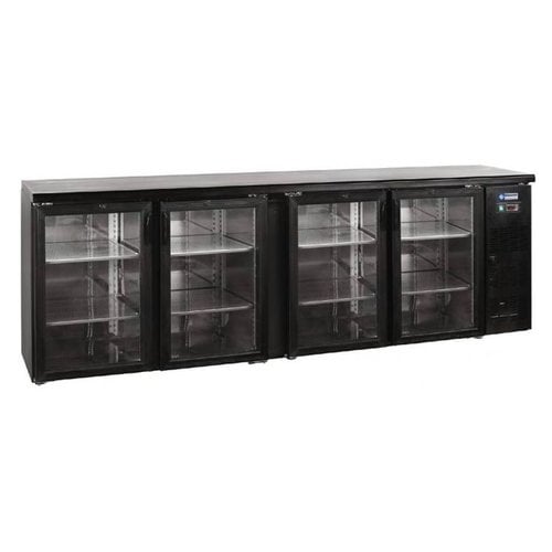 HorecaTraders Bar réfrigéré avec 4 portes vitrées | 630 litres 