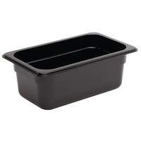 Plastic Gastronorm bak 1/4 GN | zwart | 3 Formaten