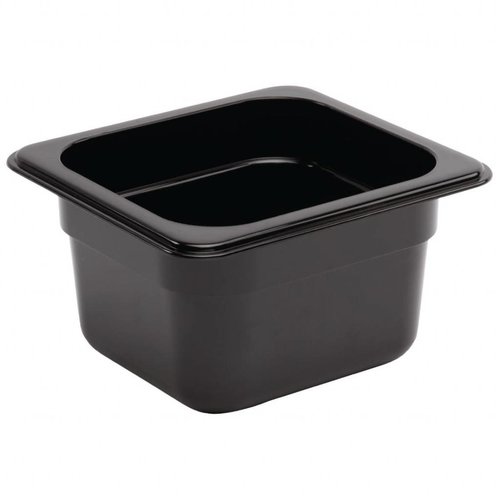  Vogue Black plastic gastronorm containers 1/6 | 3 sizes 