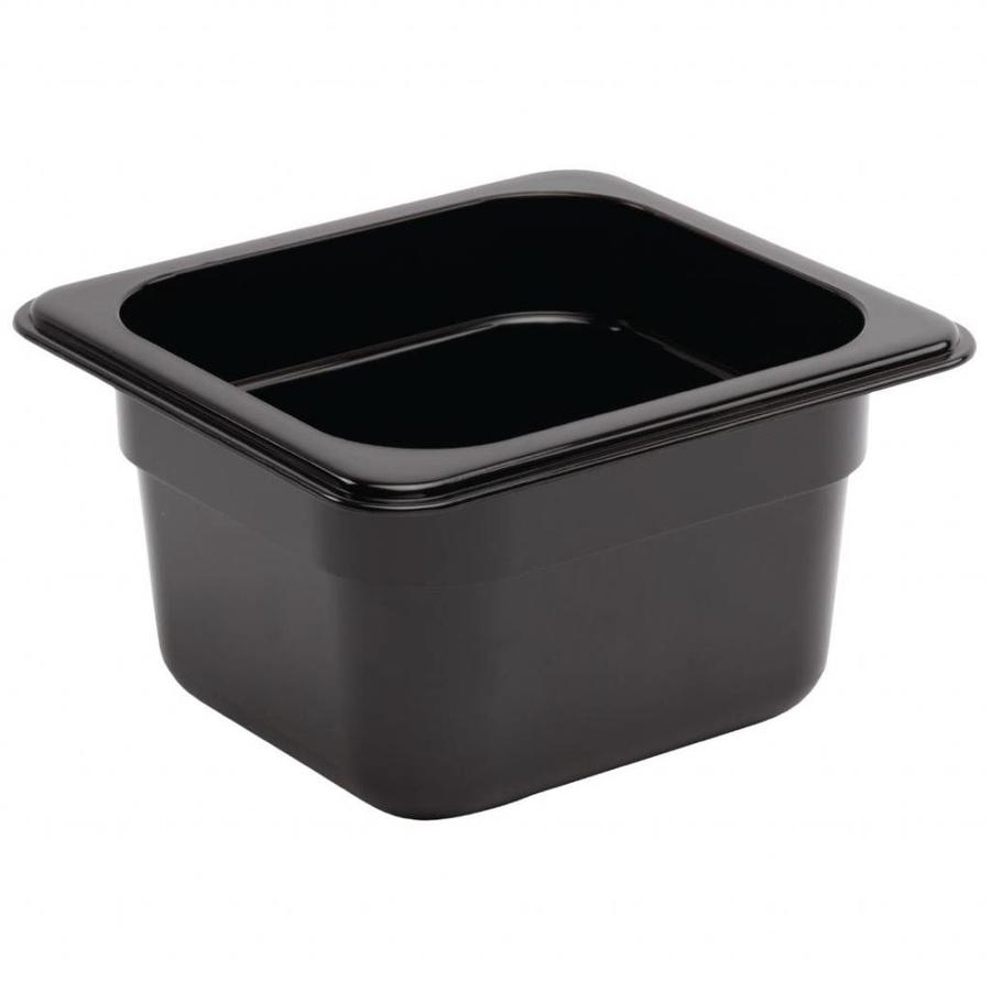 Black plastic gastronorm containers 1/6 | 3 sizes