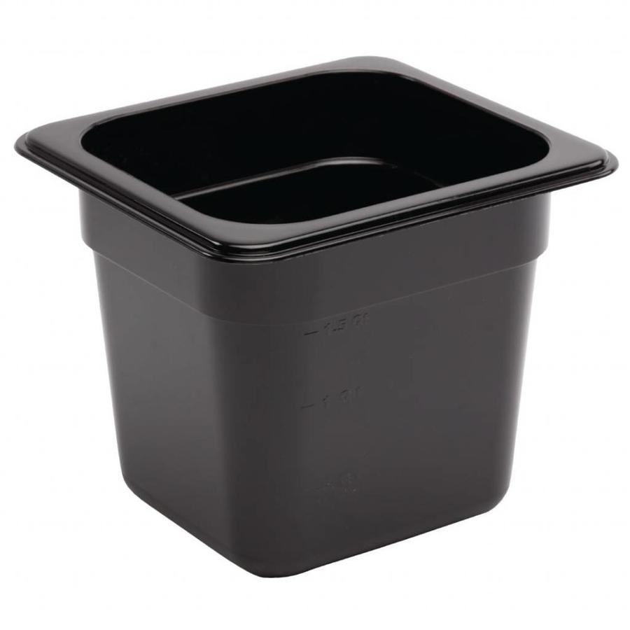 Black plastic gastronorm containers 1/6 | 3 sizes