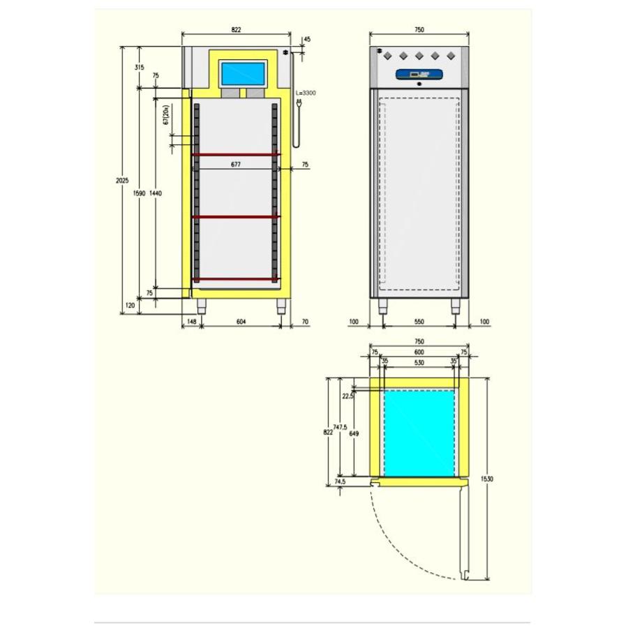 Edelstahlkühlschrank 1 GN 2/1 | ECO-Modell
