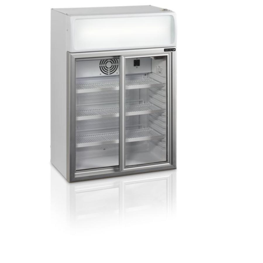 Flaschenkühler | Weiß | 2 Glasschiebetüren | 100 Liter