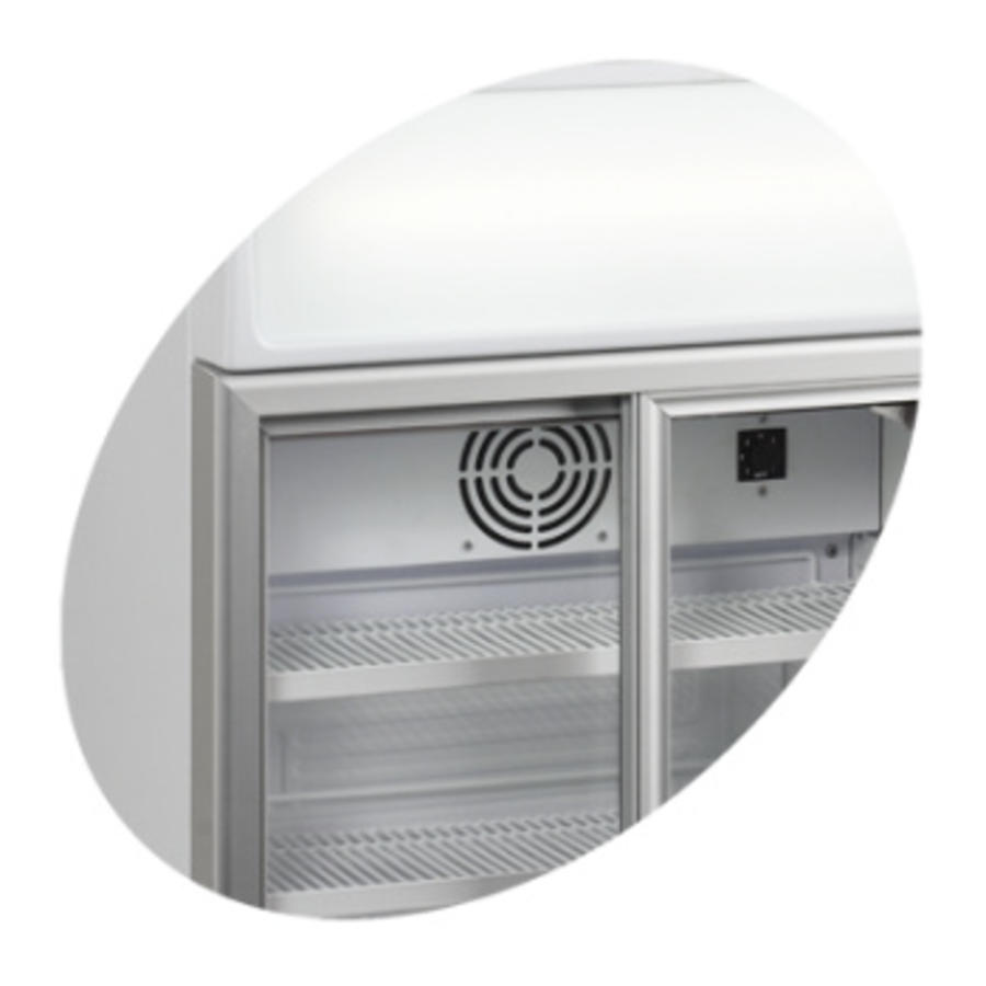 Bottle cooler | White | 2 Glass sliding doors | 100 liters