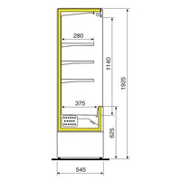 Kooltoonbank INOX met 4 schappen 100 cm