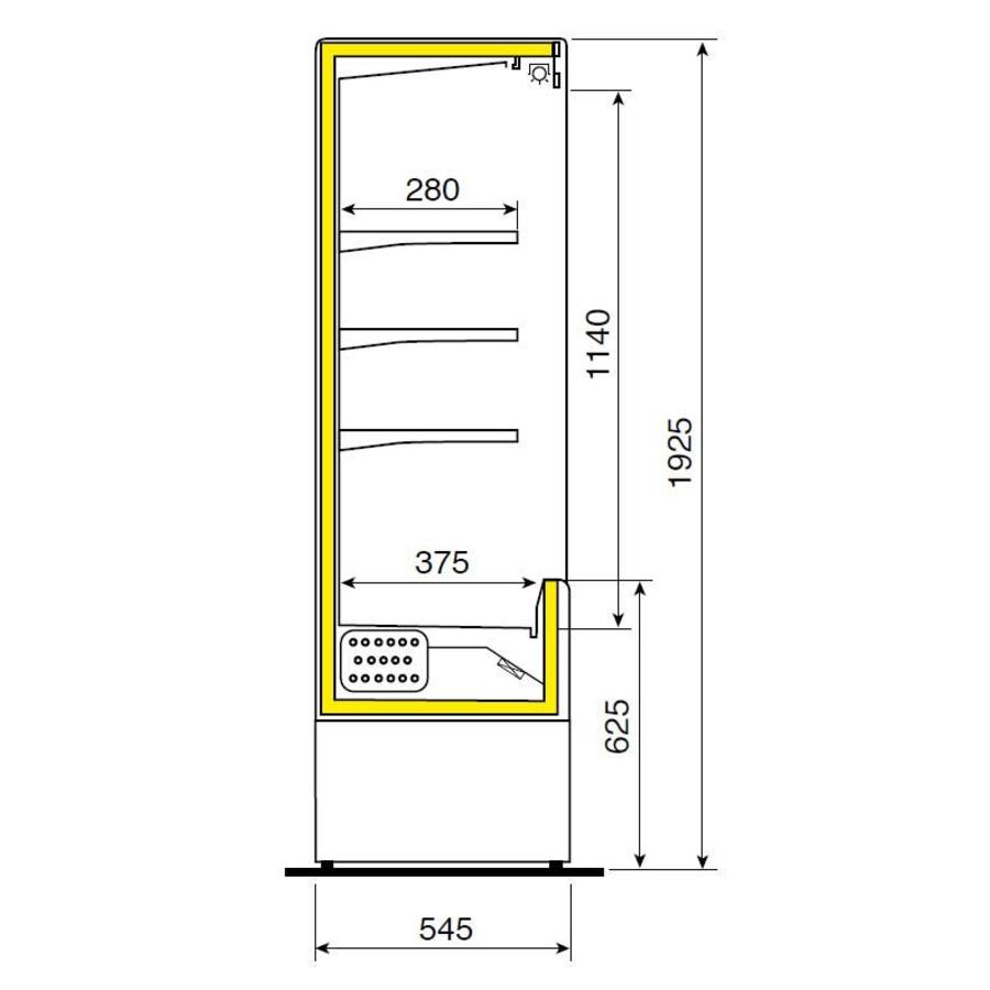 Meuble mural réfrigéré 4 clayettes - Inox - 1200x545xh1925 mm