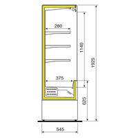 Refrigerated wall unit with 4 shelves - Steel/stainless steel - 1500x545xh1925