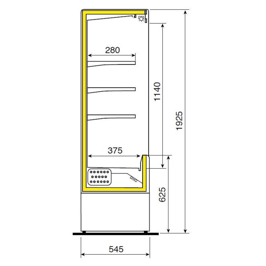 Gekoelde Wandmeubel met 4 schappen - Staal/RVS - 1500x545xh1925