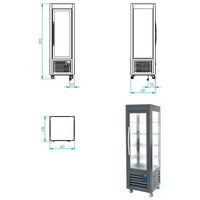 RVS Gebakvitrine | 5 plateaus | 360 liter | Antraciet