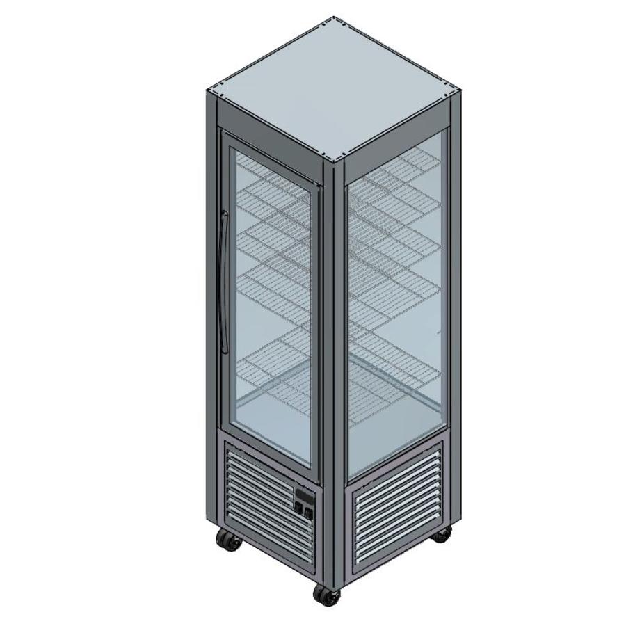 RVS Gebakvitrine | 5 plateaus | 360 liter | Antraciet