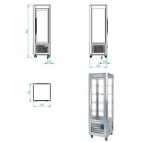 Stainless steel pastry display case | 5 shelves | 360 litres