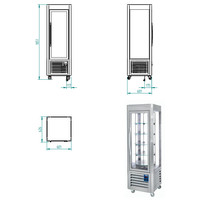 RVS Gebakvitrine | 5 draaiende plateaus | 360 liter