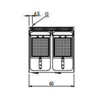Deep Fryer Gas | 2x8 Liter | Table model | 13.6 Kw