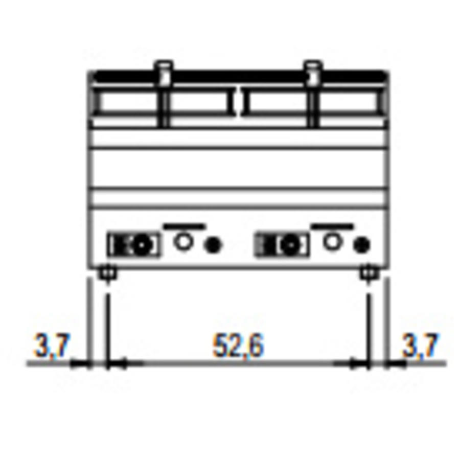 Deep Fryer Gas | 2x8 Liter | Table model | 13.6 Kw