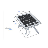 Inductieplaat Inbouw 3600Watt | Tactiele toetsen