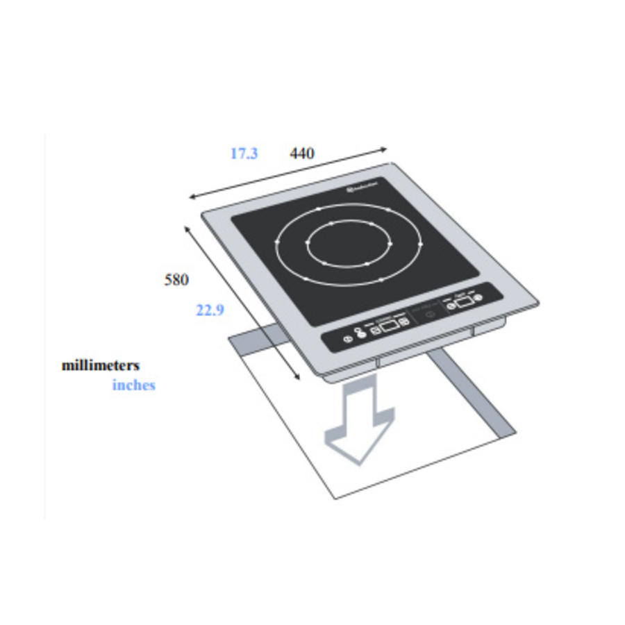 Induction plate Built-in 3600 Watt | Tactile keys