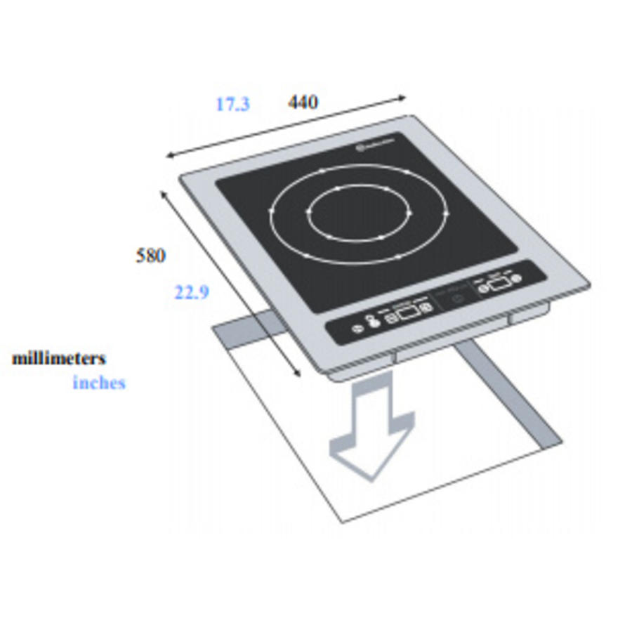 Plaque à induction encastrable 3000 Watt | Touches tactiles
