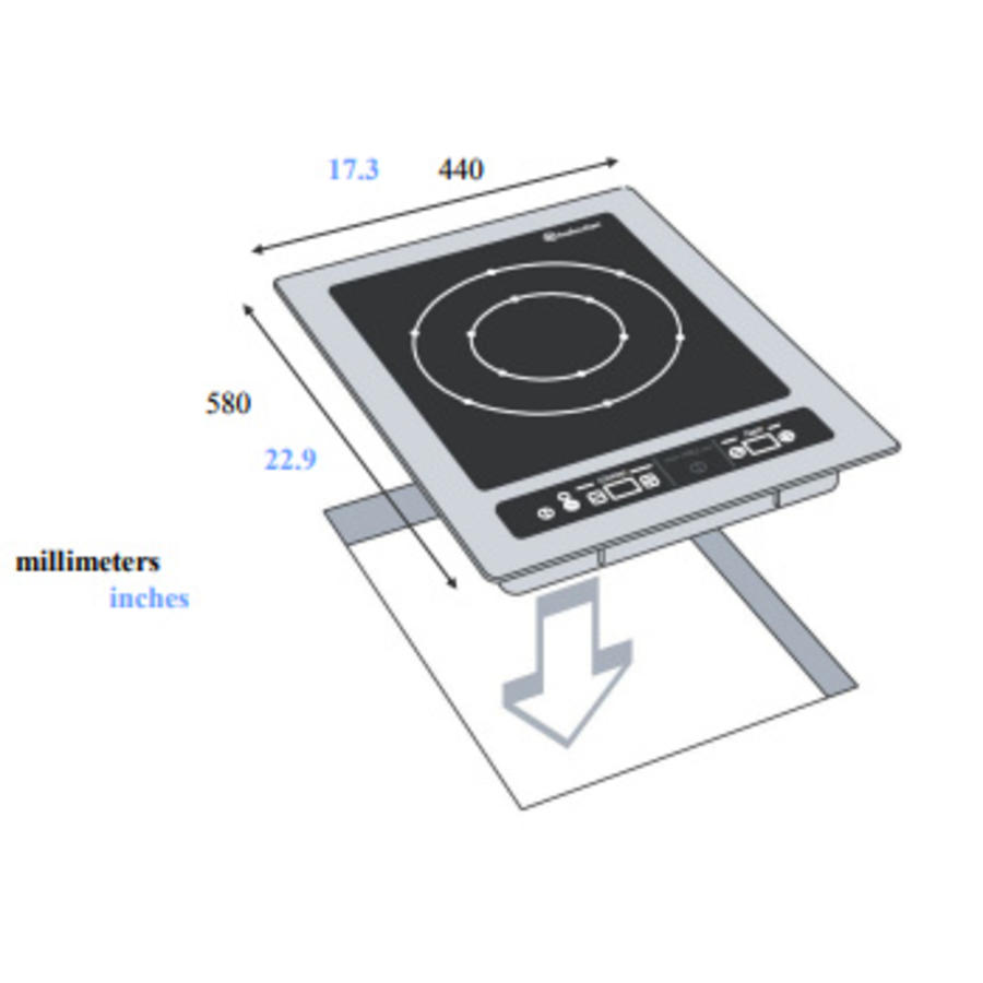 Plaque à induction encastrable 3600 Watt | Touches tactiles