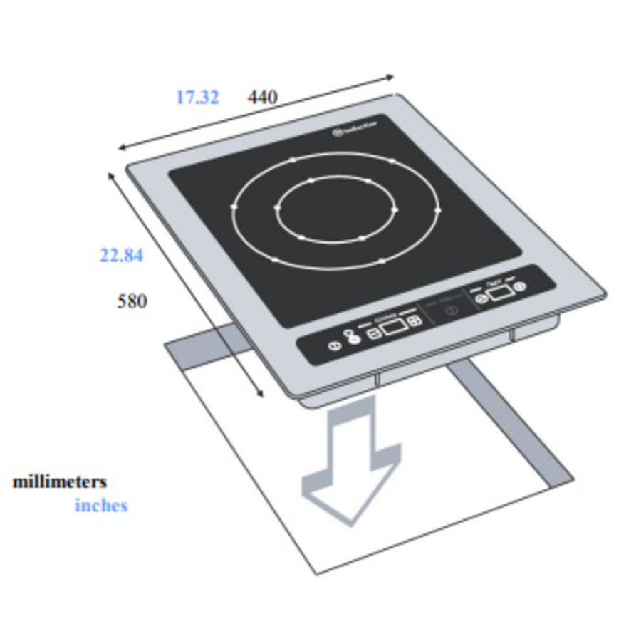 Plaque à induction encastrable 6000 Watt | Touches tactiles