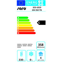 Réfrigérateur en acier inoxydable de 350 litres avec 3 grilles