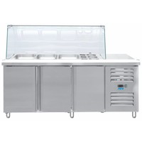 Luxury Saladette with glass top